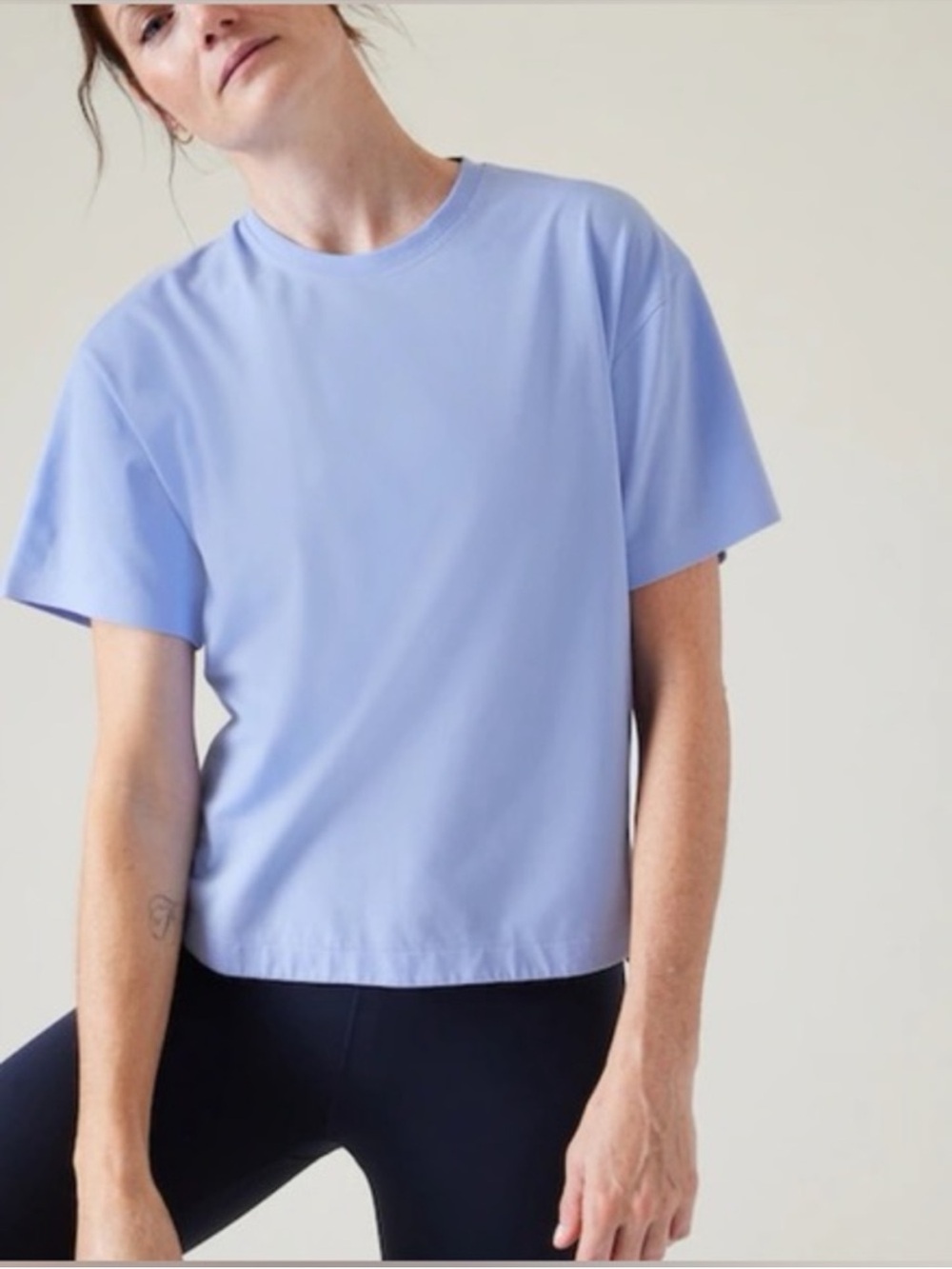 Athleta Effortless Tee in Swallowtail Blue
